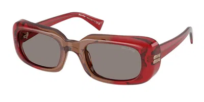 Miu Miu Mub13s 23m80q Women's Sunglasses Burgundy Size 52 In Brown