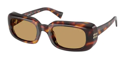 Miu Miu Mub13s 27l10y Women's Sunglasses Tortoiseshell Size 52 In Metallic