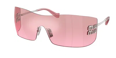 Miu Miu Mub53s 1bc70y Women's Sunglasses Silver Size 144 In Blue