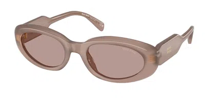 Miu Miu Muc01s 28l20i Women's Sunglasses Brown Size 53 In Opaline Dew