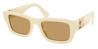 Miu Miu Muc04s 21d10y Women's Sunglasses White Size 53 In Milky