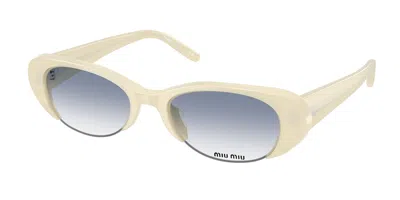 Miu Miu Muc05su 22q80o Men's Sunglasses White Size 52 In Opaline White