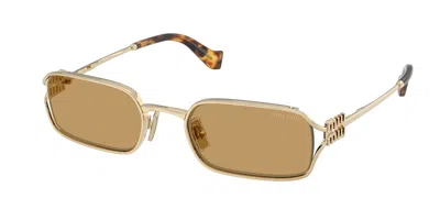 Miu Miu Muc50s Zvn10y Men's Sunglasses Gold Size 52 In Pale Gold
