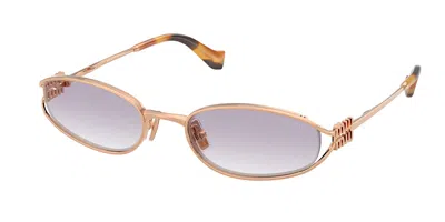 Miu Miu Muc51s Zvf04o Men's Sunglasses Gold Size 54 In Rose Gold