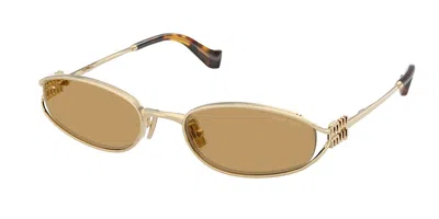 Miu Miu Muc51s Zvn10y Men's Sunglasses Gold Size 54 In Pale Gold