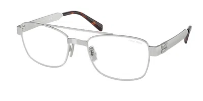 Miu Miu Muc52s 21m10w Men's Glasses Silver Size 56 - Free Lenses - Blue Light Block Available