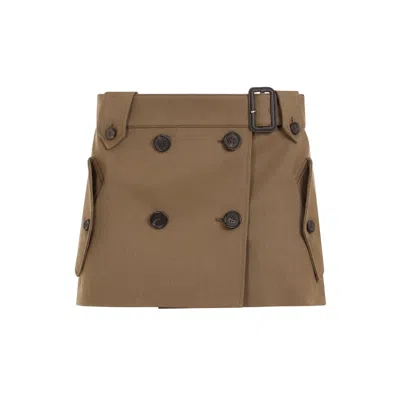 Miu Miu Mud Gabardine Mini Skirt