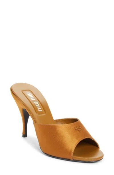 Miu Miu Mule Sandal In Brown