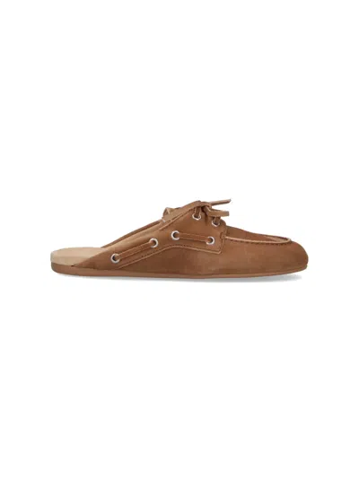 Miu Miu Mules In Suede In Brown