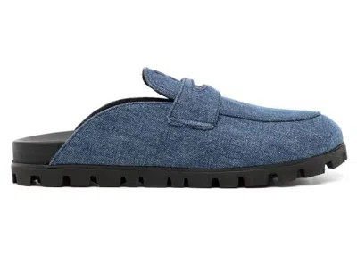Pre-owned Miu Miu Mules (women's) Sneakers In Denim In Blue
