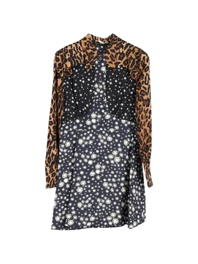 Pre-owned Miu Miu Multi-print Mini Shirt Dress In Blue