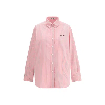 Miu Miu Multicolor Cotton Pattern Shirt In Pink
