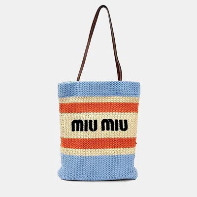 Pre-owned Miu Miu Multicolor Crochet Crochet Tote Bag