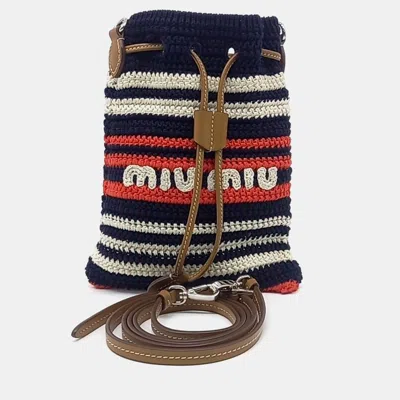 Pre-owned Miu Miu Multicolor Fabric Crochet Mini Crossbody Bag