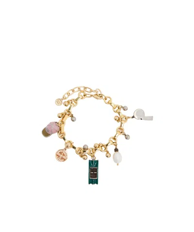 Miu Miu Multicolor Jewelled Bracelet In Yellow