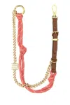 Miu Miu Multicolor Leather And Fabric Key Ring