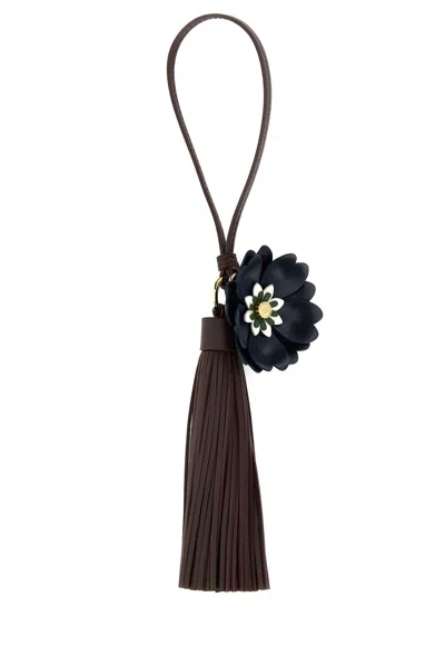 Miu Miu Multicolor Leather Keyring In Blue