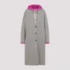 Miu Miu Cappuccino Cotton Blend Reversible Overcoat In Multicolor