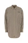 Miu Miu Embroidered Poplin Oversize Shirt In Multicolor