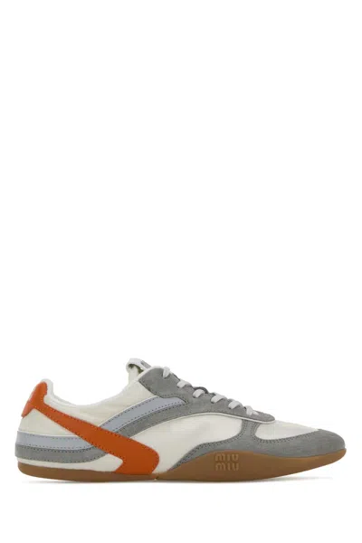 Miu Miu Multicolor Tech Fabric And Suede Gymnasium Sneakers