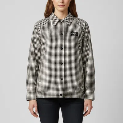 Pre-owned Miu Miu Multicolour Gingham Check Wool Oversized Blouson Jacket S In Multicolor