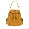 Miu Miu Mustard Leather Backpack Whisky Zaini In Orange