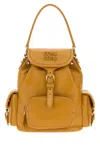 Miu Miu Mustard Leather Backpack Whisky Zaini In Yellow