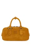 Miu Miu Mustard Suede Arcadie Handbag