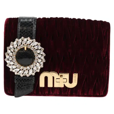 Pre-owned Miu Miu My Miu Burgundy Velvet Shoulder Bag ()
