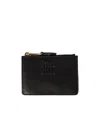 Miu Miu Napa Leather Card Holder In Black