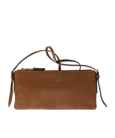 Miu Miu Napa Leather Mini Bag In Brown