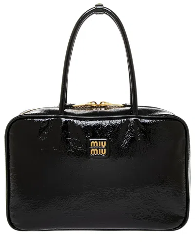 Miu Miu Naplack Leather Satchel