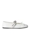Miu Miu Patent-finish Leather Ballet Flats In White