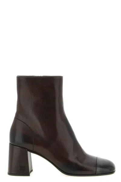 MIU MIU NAPPA ANKLE BOOTS