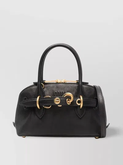 Miu Miu Nappa Aviator Mini Bags In Black