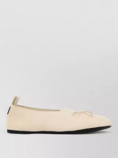 Miu Miu Nappa Ballerinas Flat Sole Bow Detail In Neutral