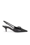 Miu Miu Chic Leather Kitten Heel Pumps With Buckle In Black