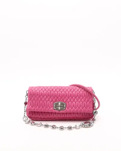 Miu Miu Nappa Crystal Bag In Pink