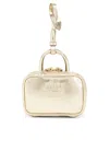 Miu Miu Nappa Laminata Contenitori Bag Charm In Pirite