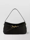 Miu Miu Adventure Leather Shoulder Bag With Detachable Strap In Black