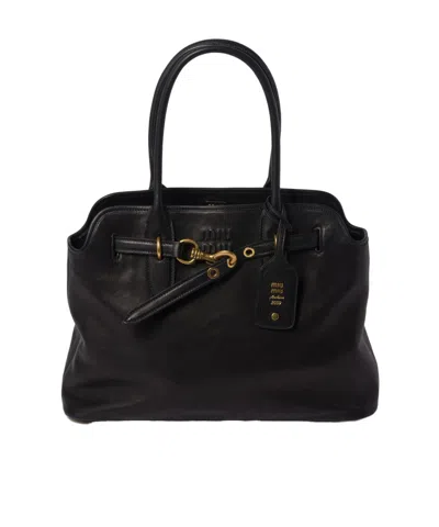 MIU MIU MIU MIU AVENTURE LOGO-TAG TOTE BAG
