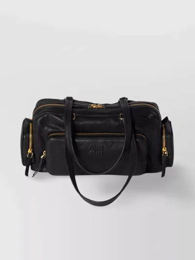 Miu Miu Nappa Leather Bag Featuring Pockets
