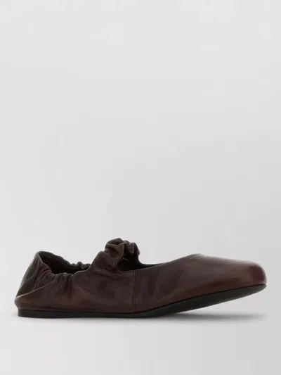 Miu Miu Nappa Leather Ballerinas Elasticated Trim Sole In Multi