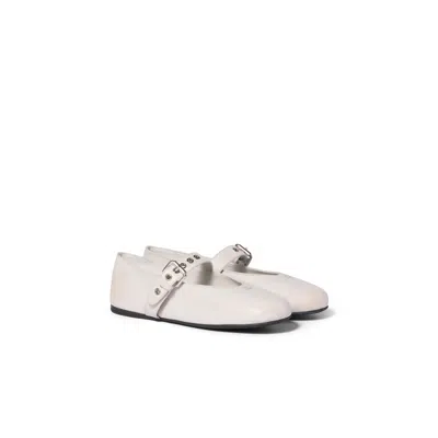 Miu Miu Nappa Leather Ballerinas In Pink