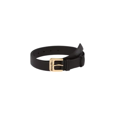 Miu Miu Nappa Leather Belt In Black