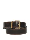 Miu Miu Square-buckle Leather Belt In Brown