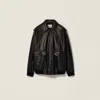 Miu Miu Nappa Leather Blouson Jacket In Black
