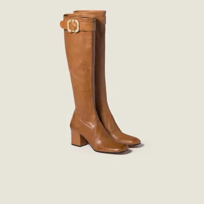 MIU MIU NAPPA LEATHER BOOTS WITH BUCKLE