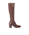 Miu Miu Nappa Leather Boots With Buckle In Brown
