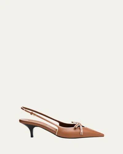 Miu Miu Nappa Leather Bow Slingback Pumps In Multi